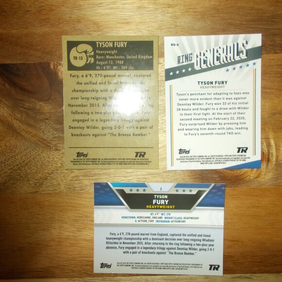 Tyson Fury LOT 2024 Topps Chrome Boxing Refractor Ring General Insert 3 Cards - Picture 2 of 2